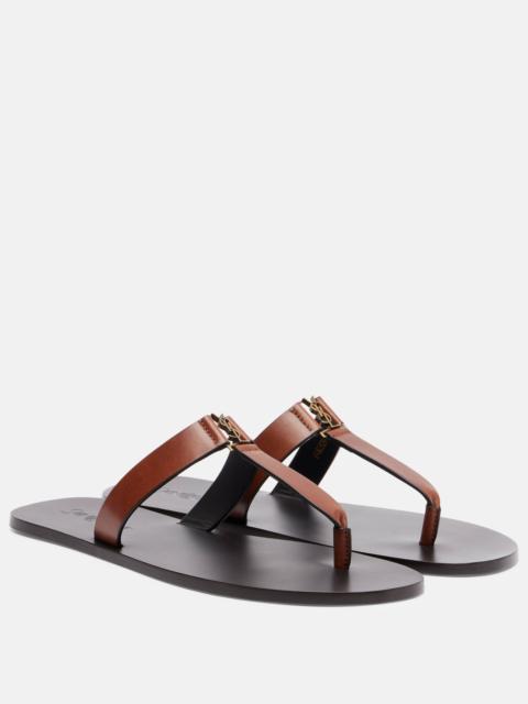 SAINT LAURENT Cassandre leather thong sandals