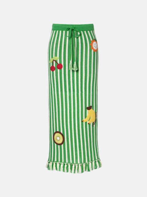 ALÉMAIS Sundae crochet embroidered cotton maxi skirt