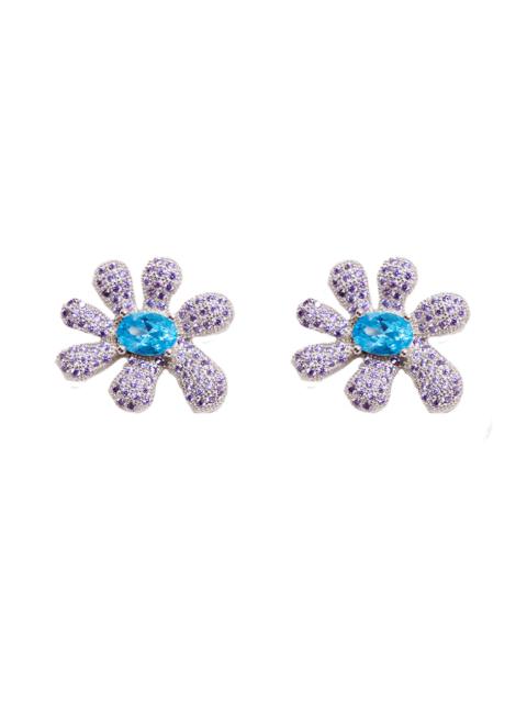 Collina Strada AMETHYST AQUA PAVE SQUASHED BLOSSOM EARRING