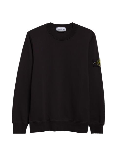Stone Island Stone Island Compass Patch Fleece Sweatshirt in Black at Nordstrom