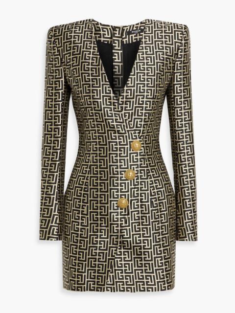 Balmain Wrap-effect jacquard mini dress
