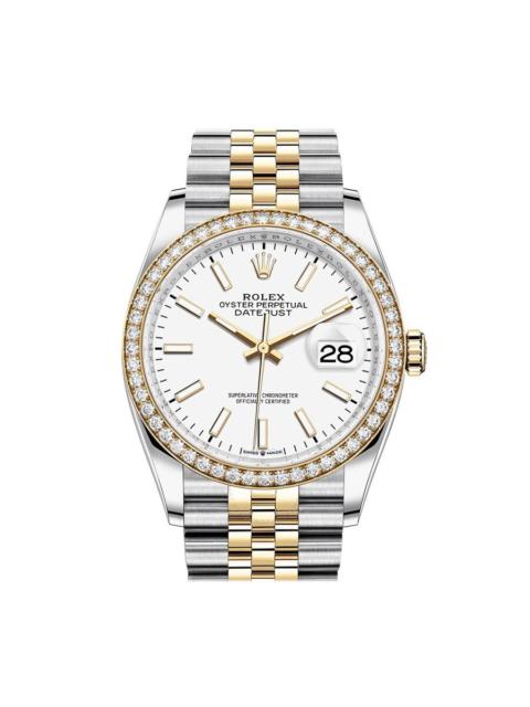 ROLEX Rolex Datejust 36 White Dial Men's Steel and 18kt Yellow Gold Jubilee Watch 126283WSJ