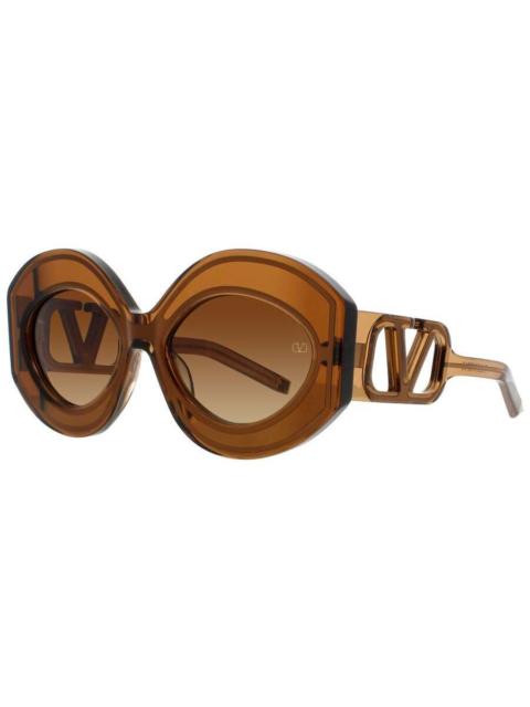 Valentino Valentino Ladies Brown Rectangular Sunglasses VSOULIIVLS128B