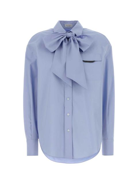 Brunello Cucinelli Brunello Cucinelli Women Powder Blue Poplin Shirt