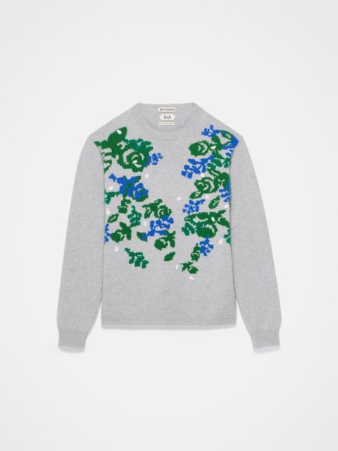 JW Anderson WOMENS JW ANDERSON X PRINGLE FLORAL CREW NECK JUMPER IN GREY MELANGE