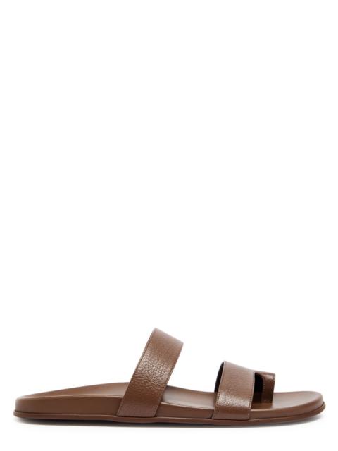 The Row The Row Hugh Grained Leather Sliders