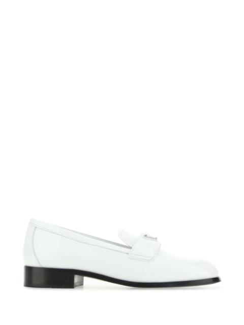 Prada Woman White Leather Loafers