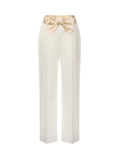 Valentino Cotton And Linen Pants With Bow