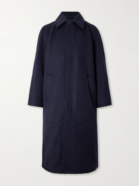 Valentino Oversized Wool and Cashmere-Blend Coat Navy