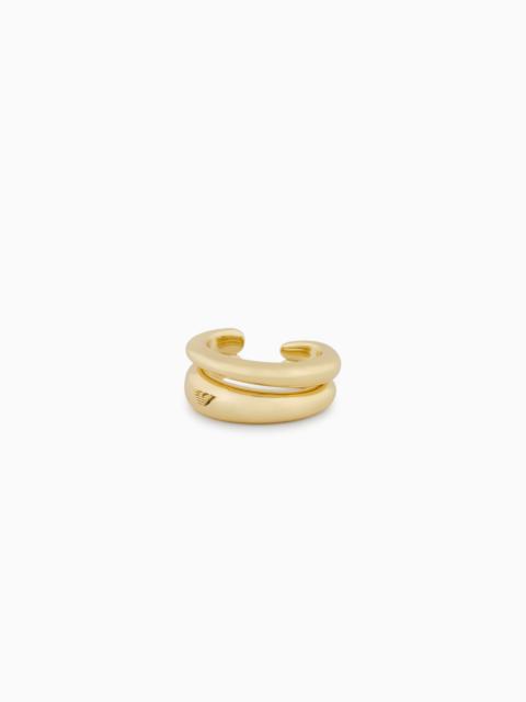 EMPORIO ARMANI GOLD-TONE BRASS CENTER FOCAL RING