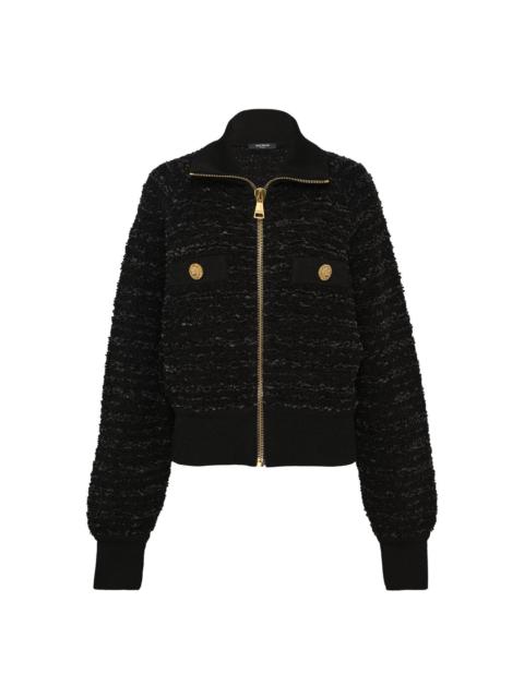 Balmain Batwing Zipped Knit Blouson