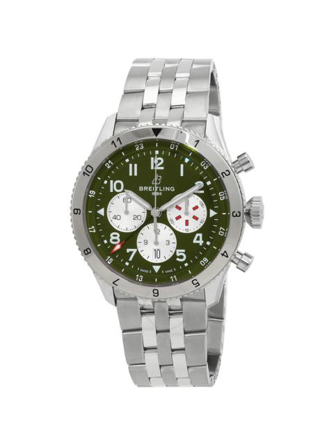 BREITLING Breitling Super Avi Chronograph Automatic Chronometer Green Dial Men's Watch AB04452A1L1A1