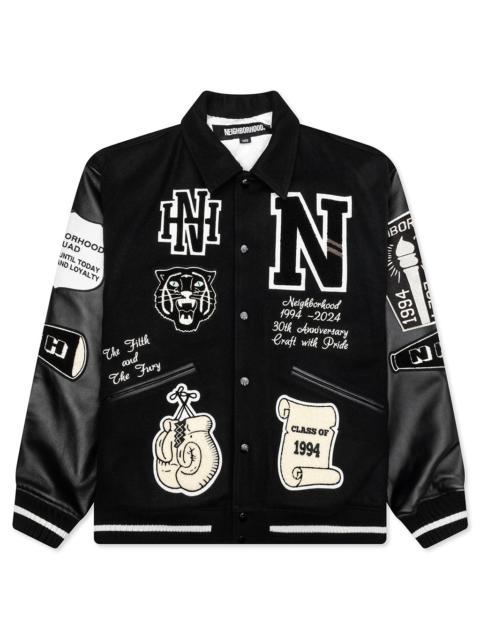 NEIGHBORHOOD STADIUM JACKET - BLACK/WHITE
