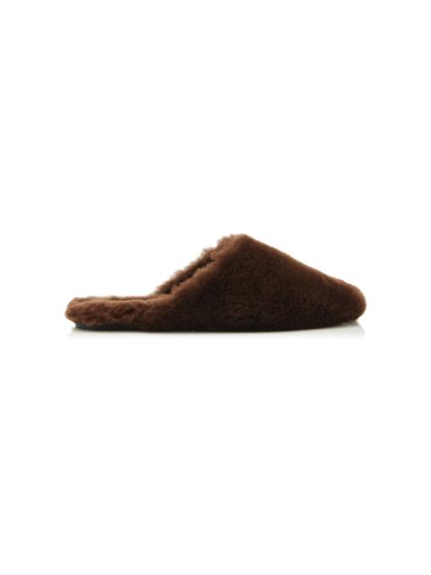 Aeyde Rega Shearling Mules brown