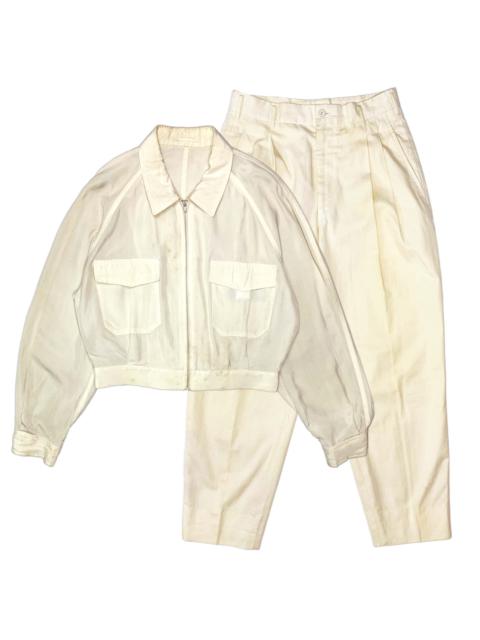 Comme Des Garçons SS87 Short Acetate Jacket & Cotton Pants