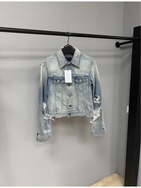 SAINT LAURENT Saint Laurent Paris distressed denim jacket
