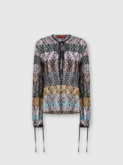 Missoni Crew Neck Blouse in Embroidered Lace