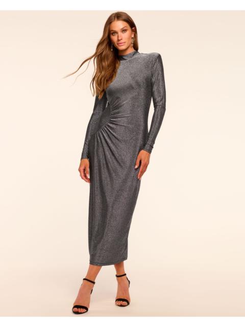 RAMY BROOK Amarilys Sparkle Knit Mock Neck Midi Dress