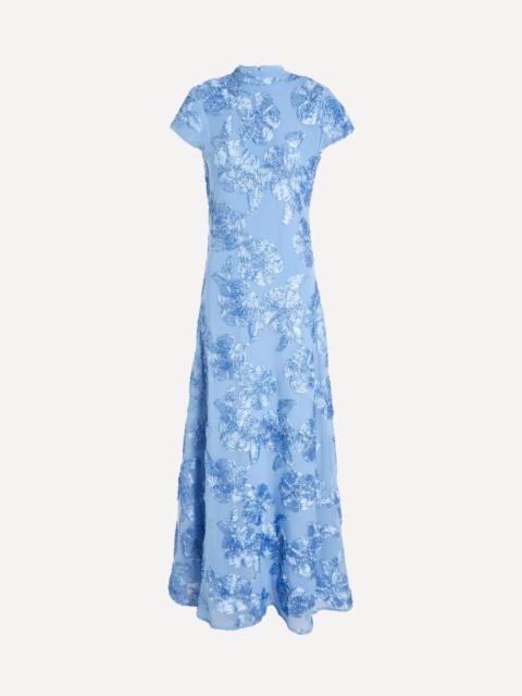 ROTATE Floral-Embroidered Maxi Dress