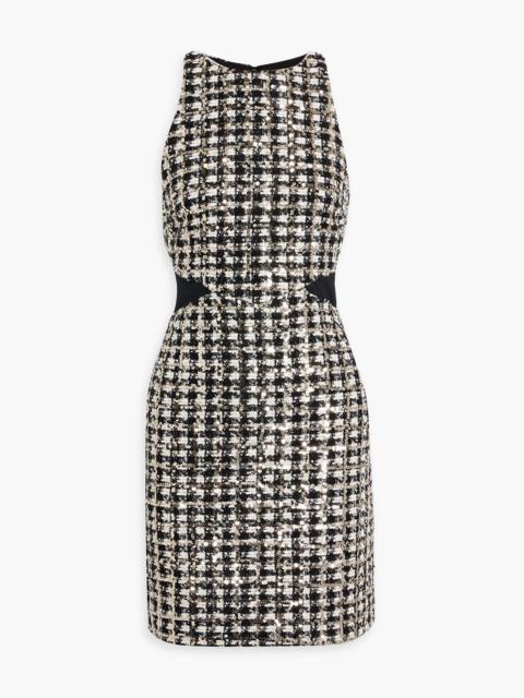 DEREK LAM 10 CROSBY Rosemary sequin-embellished metallic bouclé-tweed mini dress