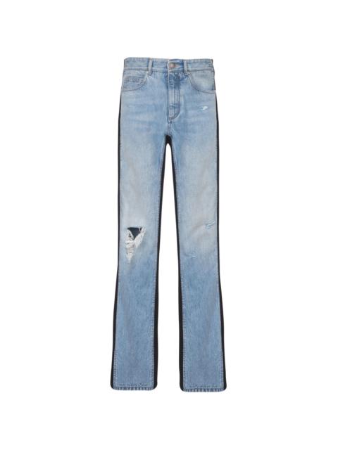 knit-panel denim jeans