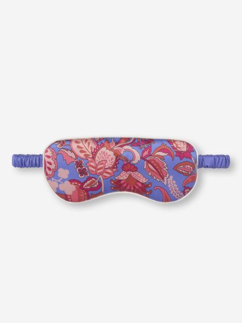Derek Rose Eye Mask Silk Satin Amethyst Jungle Paisley Pattern