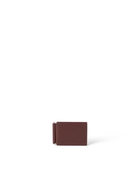 Brunello Cucinelli Brunello Cucinelli Calfskin money clip wallet in Brown at Nordstrom