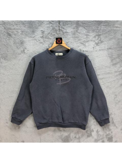 Other Designers Vintage - Pierre Balmain Paris Embroidery Big Logo Sweatshirt #6200-53