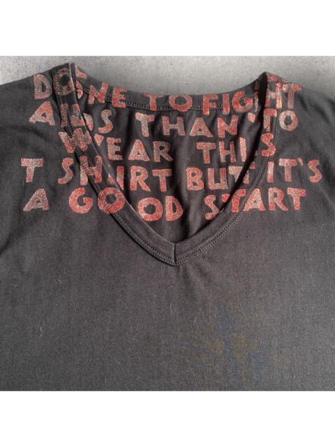 Maison Margiela AW19 Aids Charity Red Glitter Tee