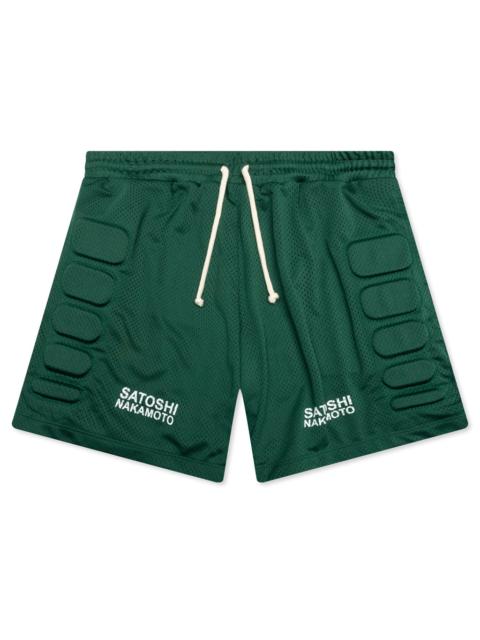 SATOSHI NAKAMOTO MESH MOTO SHORT - GREEN