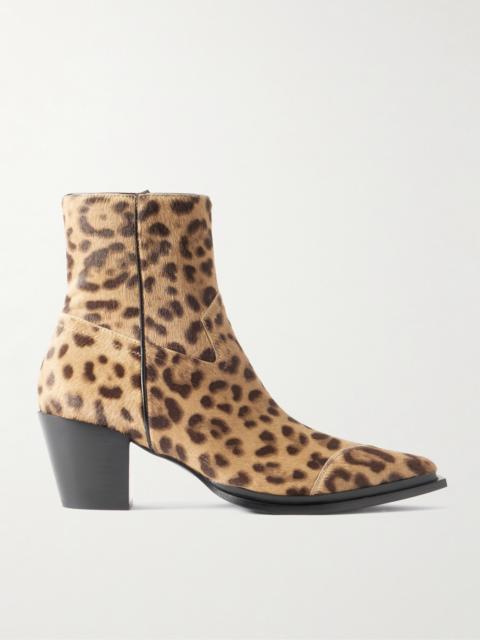 JIMMY CHOO Cece 60 Leopard-print Pony Hair Ankle Boots