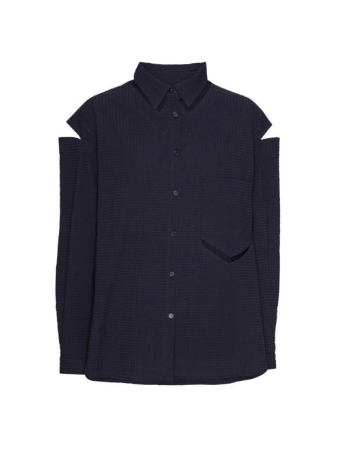 HENRIK VIBSKOV CUT OUT SHIRT  - BLACK BLUE