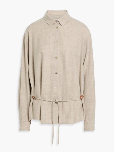 Other Designers Tie-detailed wool-flannel shirt