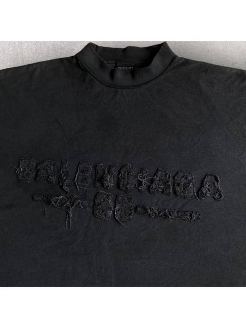 Balenciaga Distressed Logo Inside Out L/S