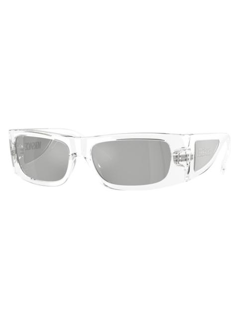 VERSACE Versace Clear Mirror Silver Wrap Men's Sunglasses VE4481 148/8V 54