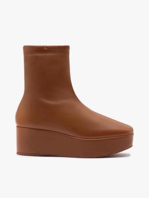 Larroudé Dani New Flatform Boot In Caramel Leather