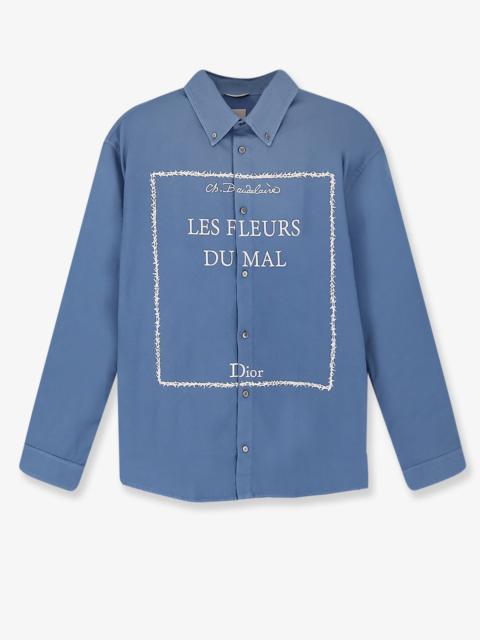 Dior Dior Men Cotton Shirt With Book Cover Embroidery