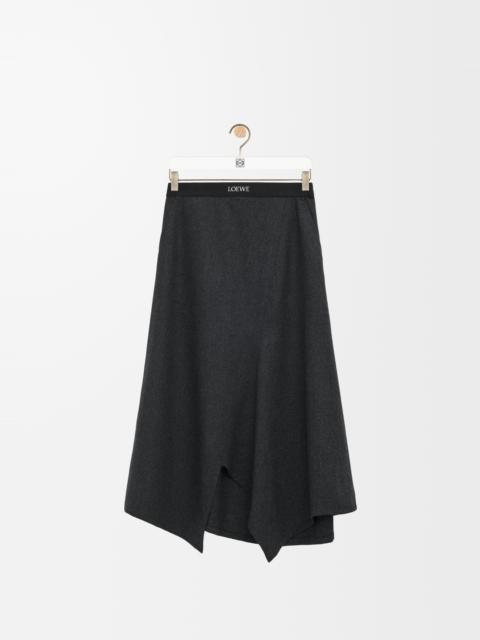 Loewe Asymmetric skirt in wool and cashmere