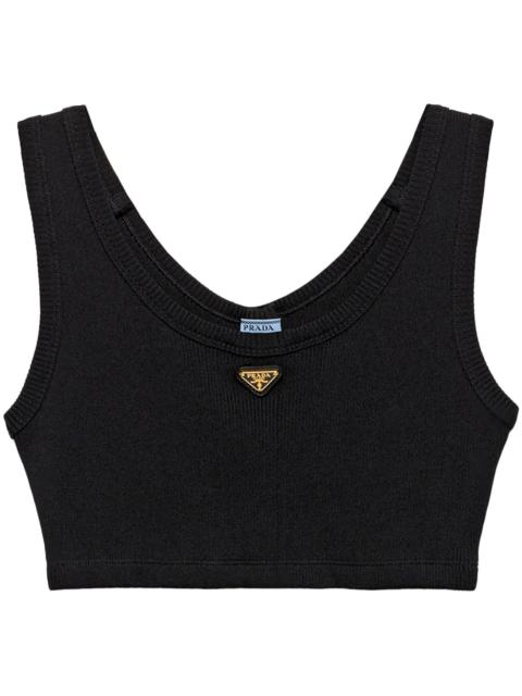Prada triangle-logo tank top