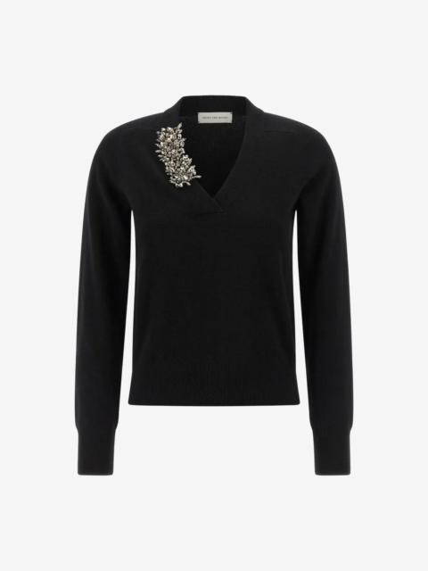 Dries Van Noten DRIES VAN NOTEN - Women Embellished V-Neck Sweater