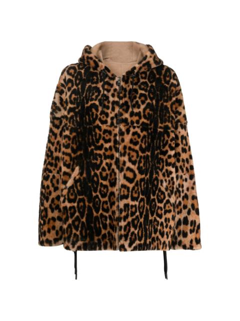 Yves Salomon animal-print lambs wool jacket