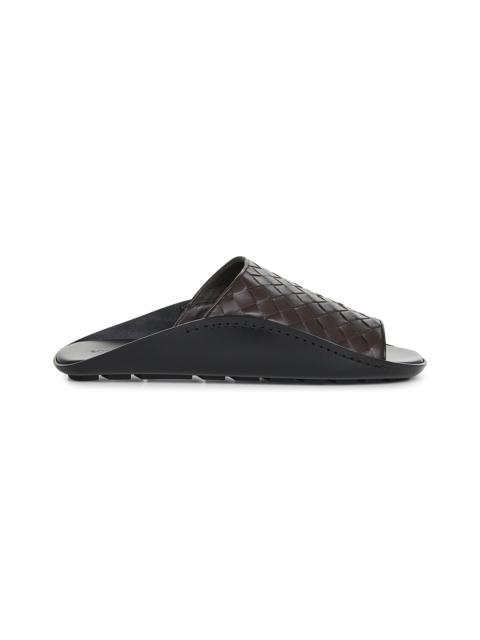 Bottega Veneta Bottega Veneta Men Brown Intrecciato Leather Wave Mule