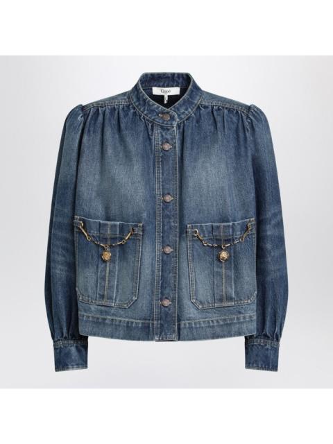 Chloé Chloé Indigo Blue Gathered Denim Jacket Women