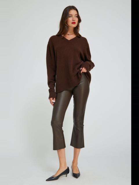 SPRWMN AMERICANO LEATHER CROP FLARE