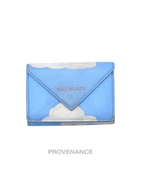 BALENCIAGA Balenciaga Papier Mini Card Wallet - Cloud Blue Leather