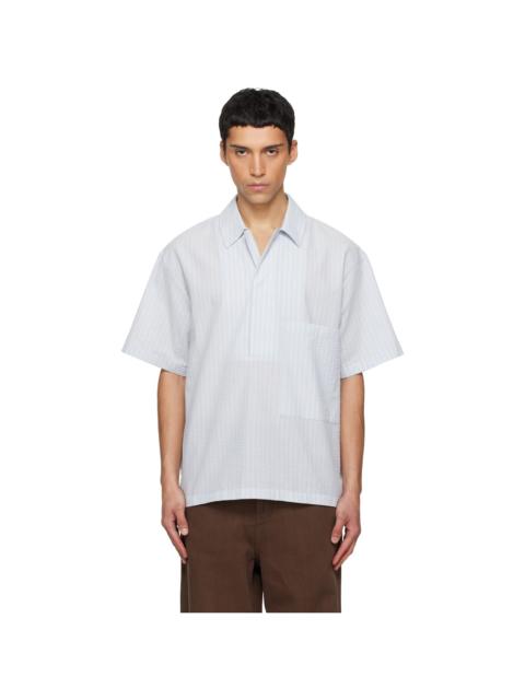 LE17SEPTEMBRE Blue Pullover Seersucker Shirt