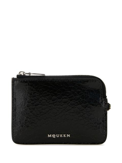 Alexander McQueen Black leather card holder