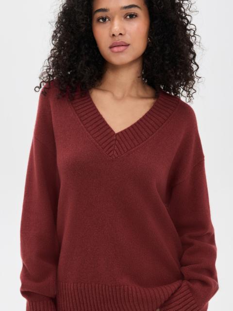Reformation Jadey Cashmere Oversized V-Neck Sweater