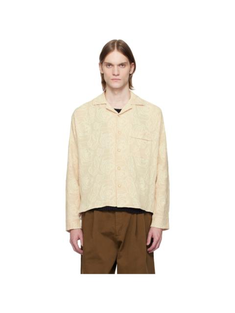 トップス CMMN SWDN 25SS Akito Embroidered Shirt CMMN SWDN: Beige Akito Embroidered Shirt | SSENSE