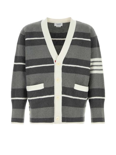 Thom Browne Thom Browne Men Embroidered Cotton Cardigan